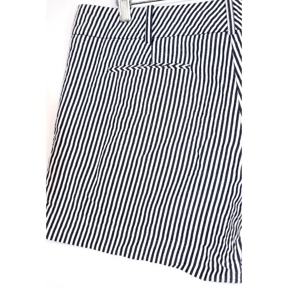 Sandro Womens Navy & White Striped Cotton Shorts Size S Coastal Granddaughter - Picture 4 of 9